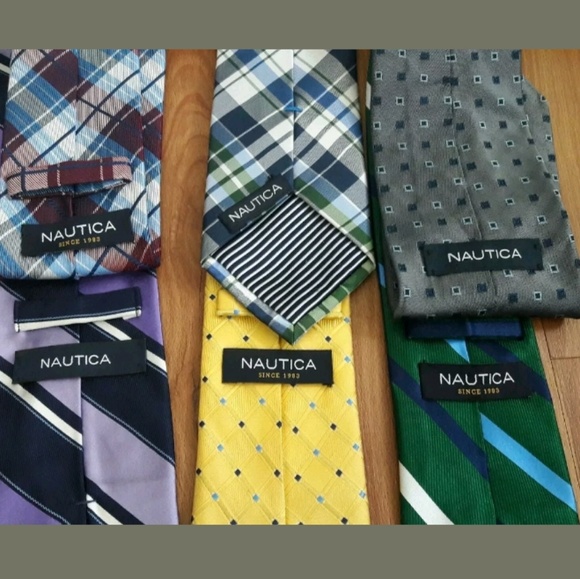Nautica Mens Neckties Lot of 6 100% SILK Ties - Picture 5 of 6